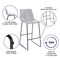 Flash Furniture 30 inch LeatherSoft Bar Height Barstools in Light Gray, PK2 2-ET-ER18345-30-LG-GG - alternate 9